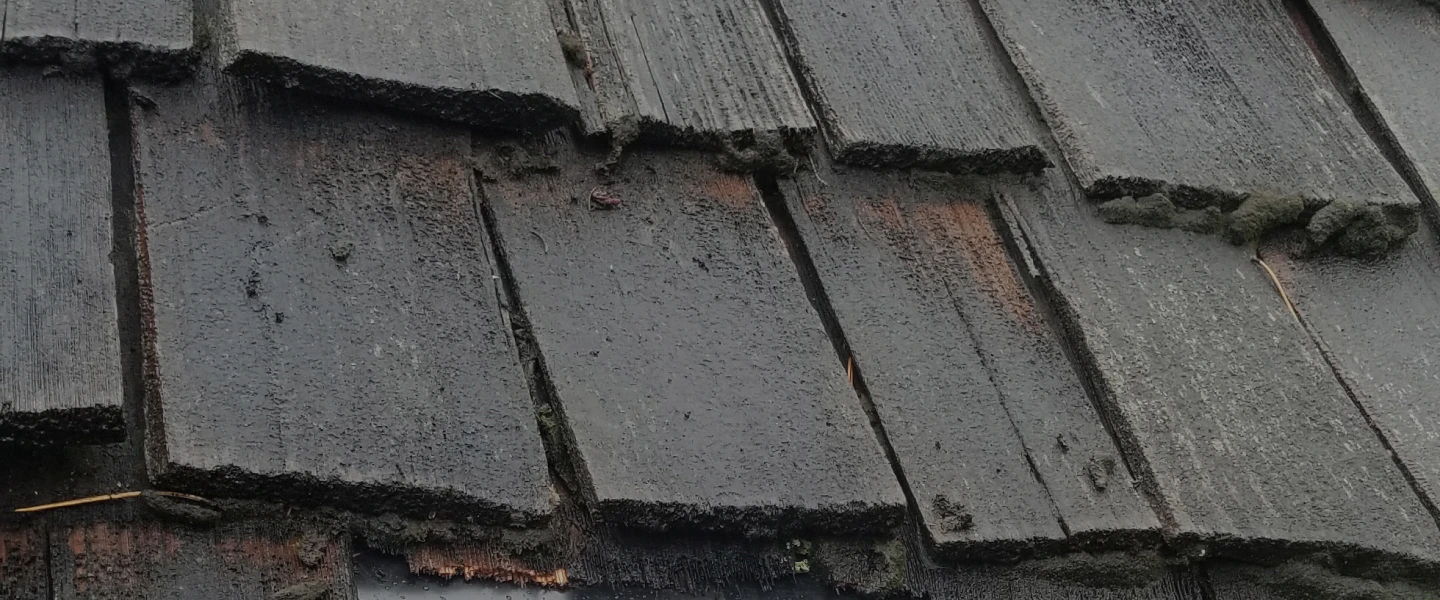 old and worn out roof tiles